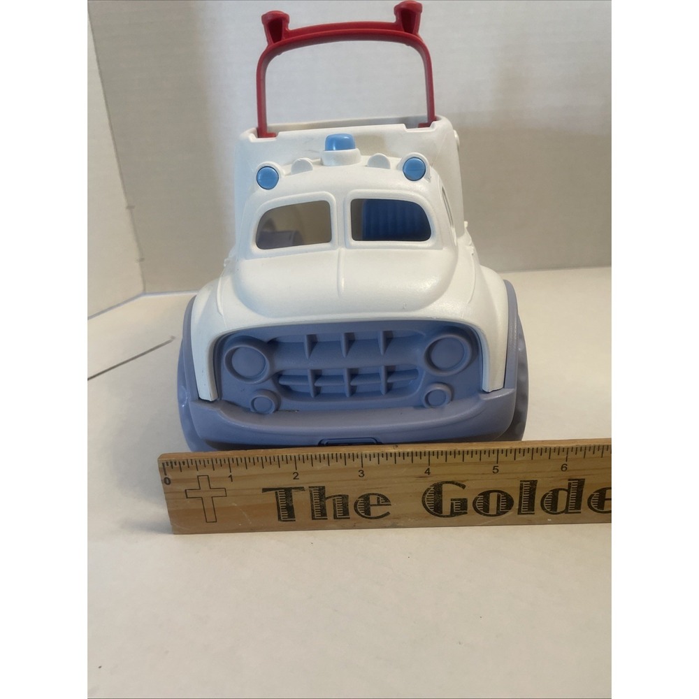 Green Toys Ambulance With Tilt Up Handle Rolls Great USA - Picture 13 of 13